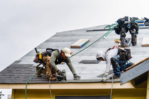 Professional Gutter Installation technician working in Montgomery, IL
